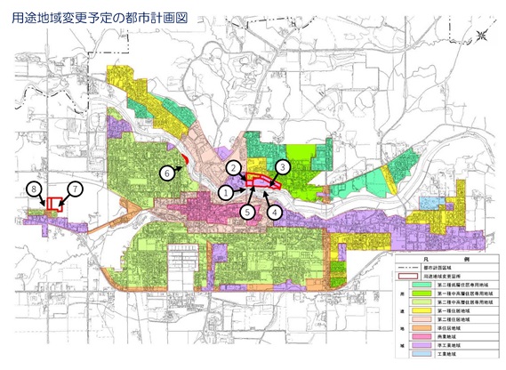 都市計画用途地域変更予定図