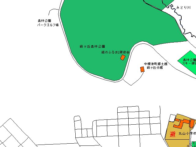 緑ヶ丘森林公園の地図